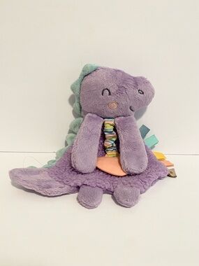Itzy Ritzy Lovey Purple Dinosaur Plush Lovey Silicone Teether Baby Security Toy